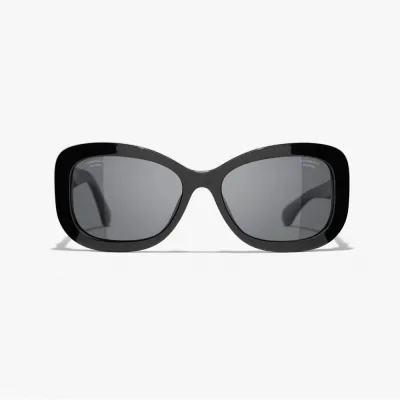 CHANEL glasses black silver color size 55口19-145