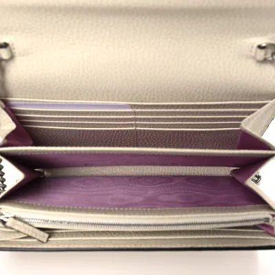 Gucci Mini Dionysus Chain Wallet Mystic White Dollar Calfskin Leather Aged Silver Hardware