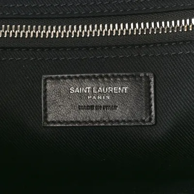 Saint Laurent Small Rive Gauche Tote Black Smooth Calfskin Leather
