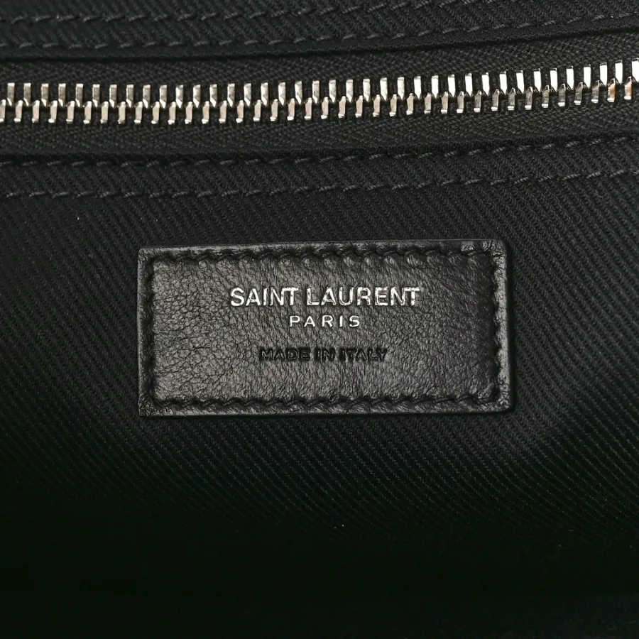 Saint Laurent Small Rive Gauche Tote Black Smooth Calfskin Leather