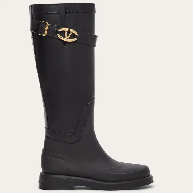VALENTINO THE BOLD EDITION VLOGO Rubber wellies with calf leather boot