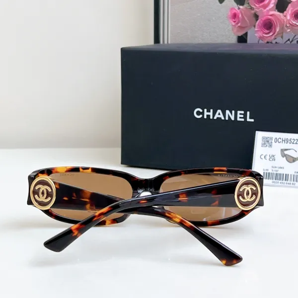 CHANEL square frame glasses leopard-print brown color size 56-18-137 - Image 7