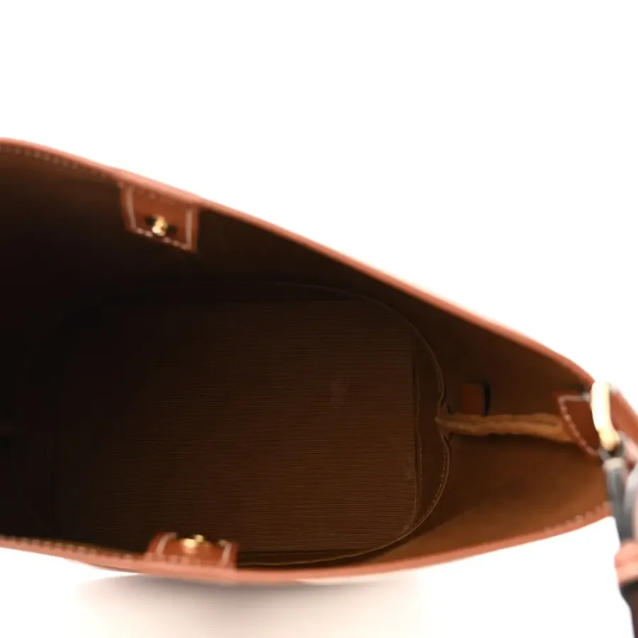 Celine Small Bucket Bag White Triomphe Canvas & Calfskin Leather Gold Hardware