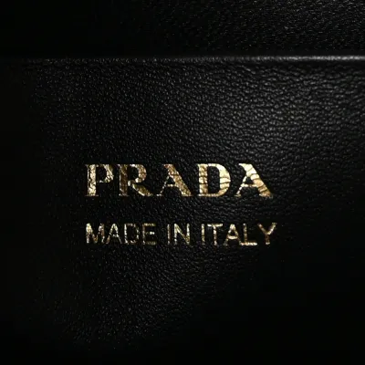 Prada Medium Flap Shoulder Bag Black Spazzolato Leather Gold Hardware