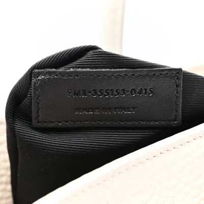 Saint Laurent Small Sac De Jour Dove White Grained Calfskin Leather