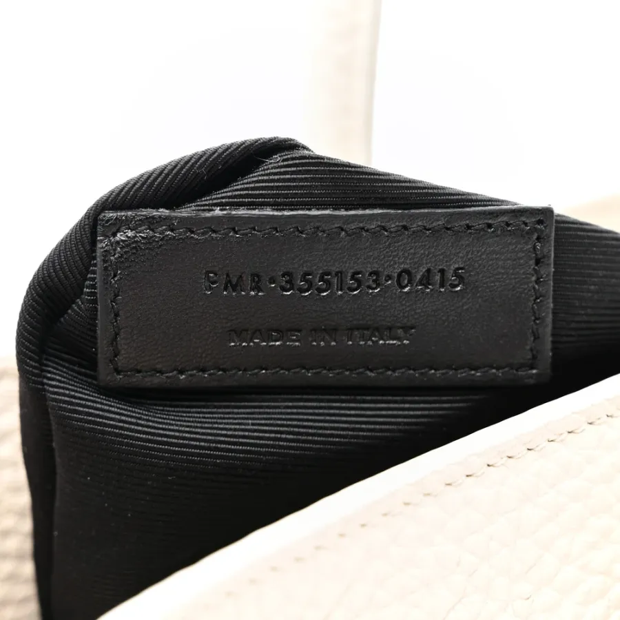 Saint Laurent Small Sac De Jour Dove White Grained Calfskin Leather