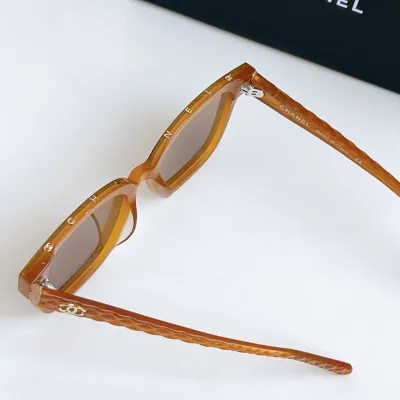 CHANEL square frame glasses rust color size 65-16-145