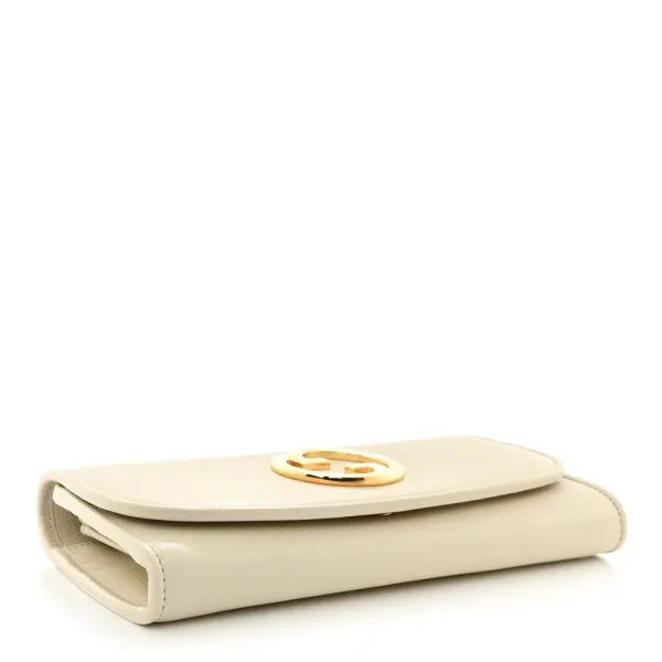 Gucci Small Roxy Blondie Continental Chain Wallet Mystic White Calfskin Leather Gold Hardware - Image 6