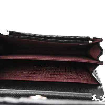 Chanel WOC Mini Black Quilted Caviar Leather