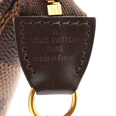 Louis Vuitton Mini Pochette Accessoires Damier Ebene Canvas Gold Hardware