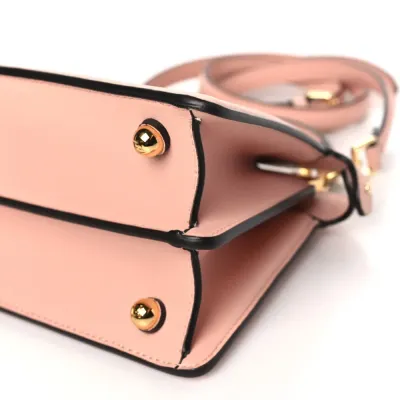 Fendi Petite Peekaboo I SEE U Satchel Rosa Confetto Shiny Nappa Leather Gold Hardware