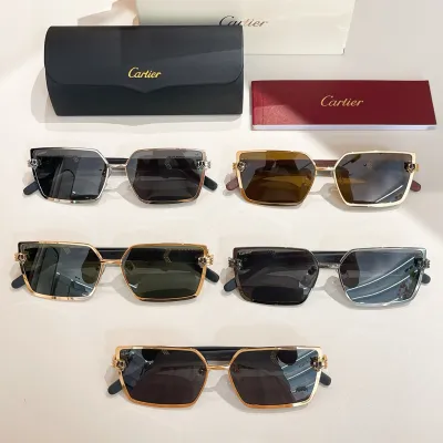 Cartier square frame glasses black gold/black silver/black/green/brown color Size 58口15-145