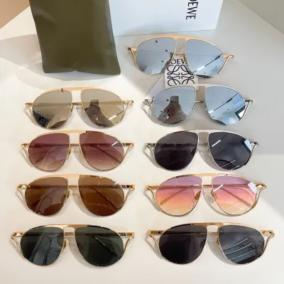 Loewe Pilot glasses green/rust/black silver/black gold/silver/silver gold/pink/brown color Size 58口13-140