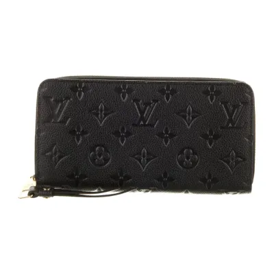 Louis Vuitton Medium Zippy Wallet Black Empreinte Leather Gold Hardware