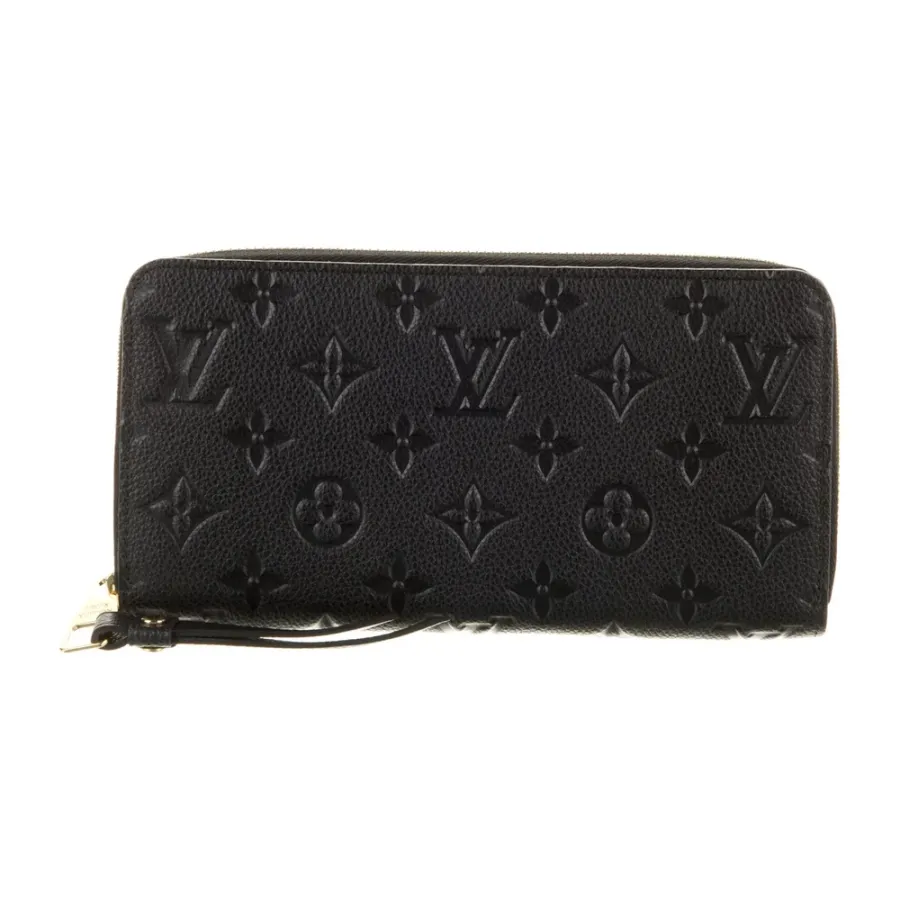 Louis Vuitton Medium Zippy Wallet Black Empreinte Leather Gold Hardware