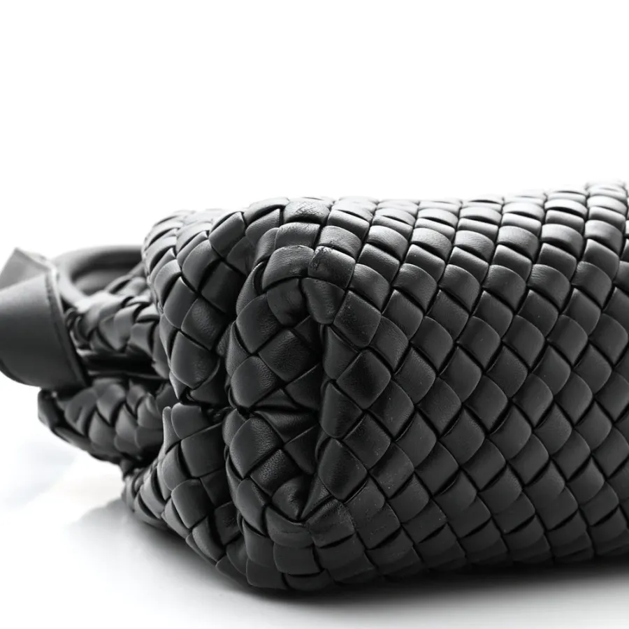 Bottega Veneta Small Intrecciato Padded The Handle Black Nappa Leather