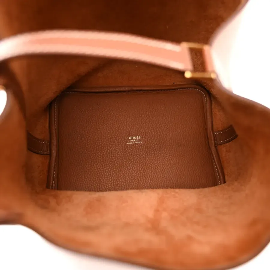 Hermès Picotin Lock 18 PM Brown Taurillon Clemence Leather Gold Hardware