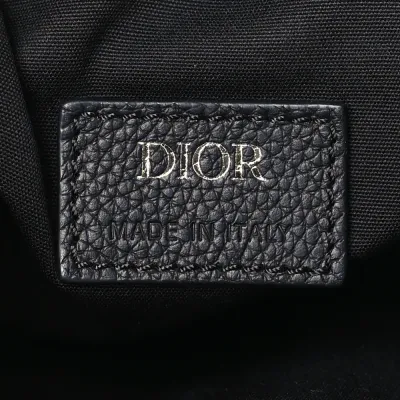 Dior Medium Men’s Saddle Bag Blue Oblique Canvas Silver Hardware