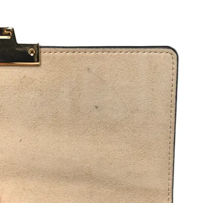 Fendi Small FF 1974 Embossed Kan U Shoulder Bag Maya/Black Bi-Color Liberty Vitello Leather Gold Hardware