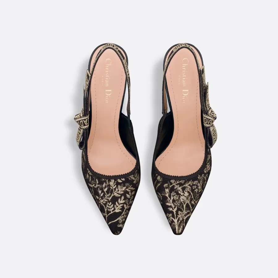 Dior embroidered black high heels