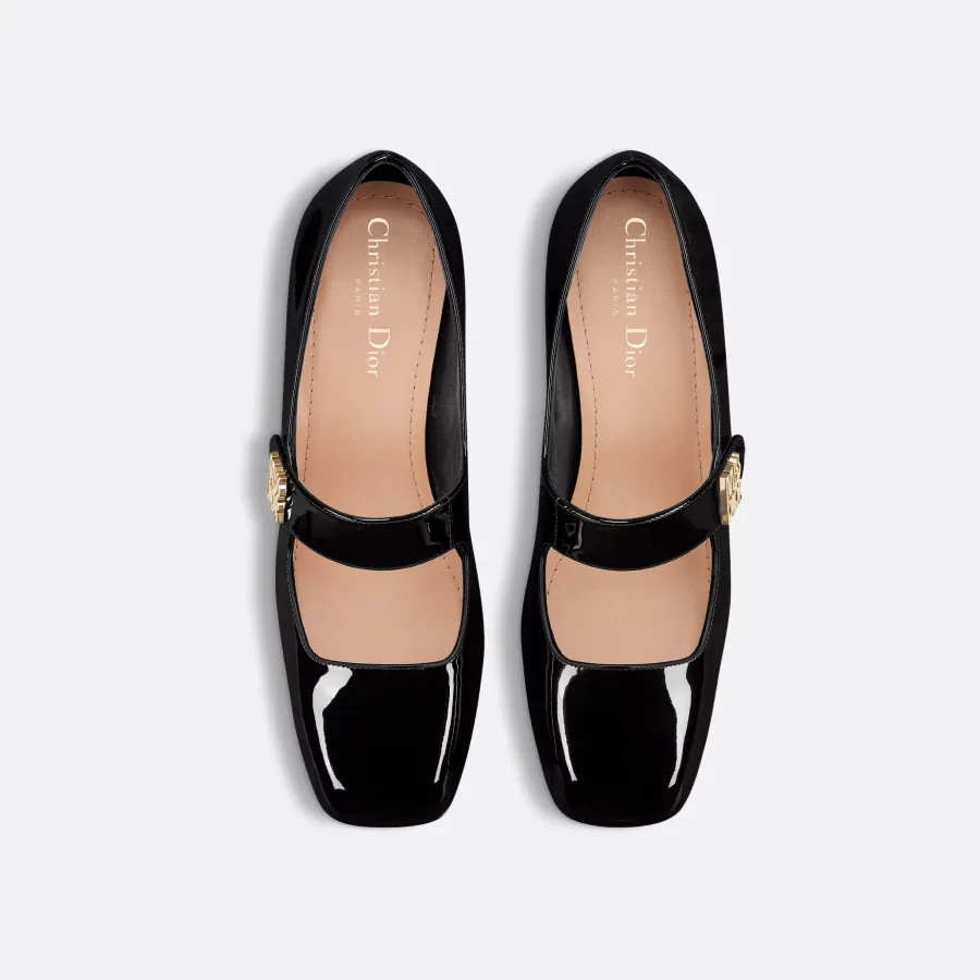 Dior black heels with thick heels and square heels high heels shoes