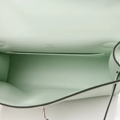 Hermès Kelly Pochette Clutch Vert Peppermint Swift Leather Palladium Hardware