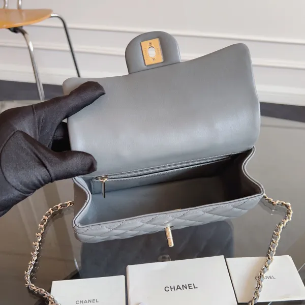 Chanel Grey / Black Mini CF Handle Bag - Image 7