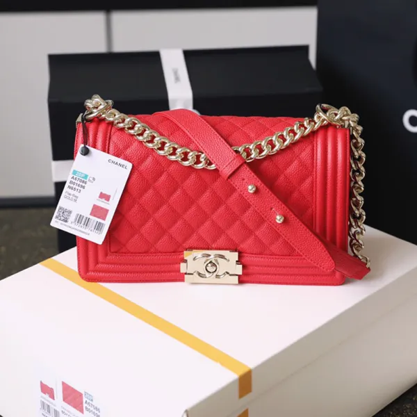 Chanel Lleboy Red Quilted Caviar Leather Shoulder Bags Crossbody Bags - Image 2