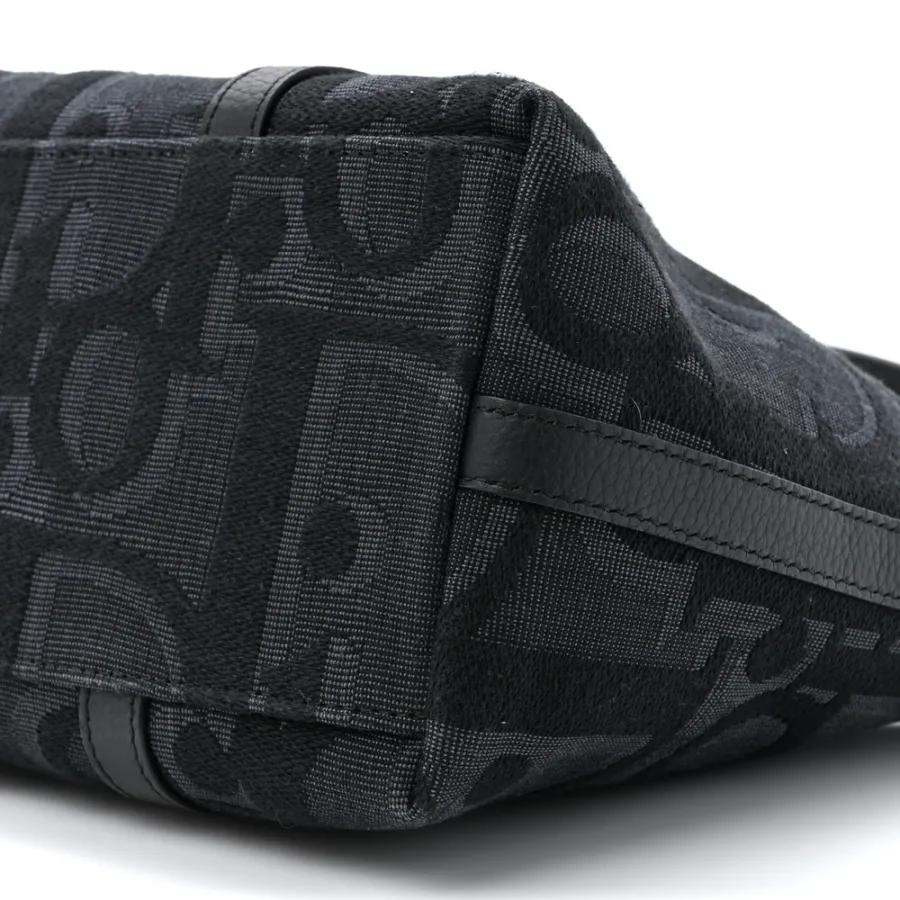 Dior Medium Weekender 25 Bag Black Maxi Oblique Canvas Ruthenium Hardware