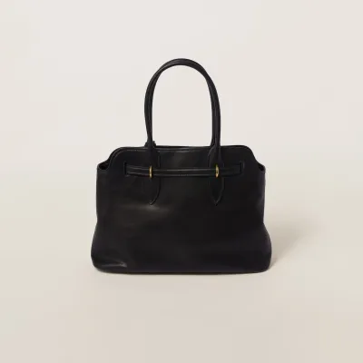 Miu Miu Aventure Nappa Calfskin Leather Black Top-Handle Bags