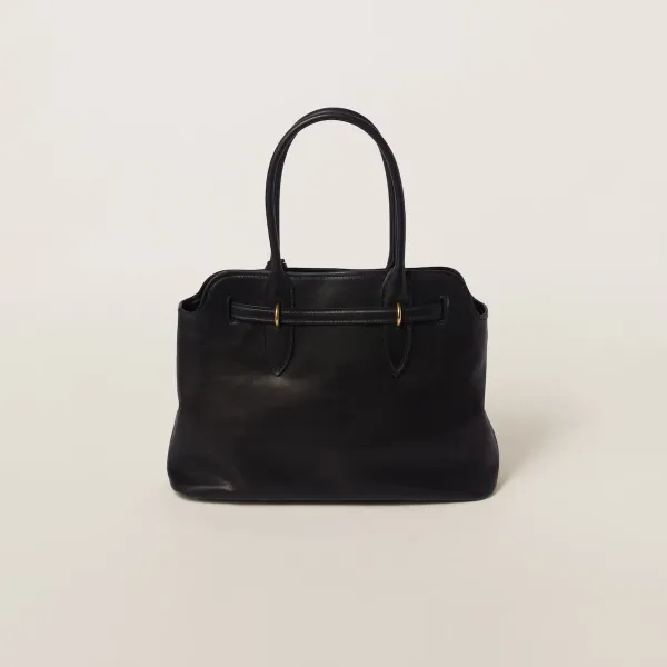 Miu Miu Aventure Nappa Calfskin Leather Black Top-Handle Bags - Image 2