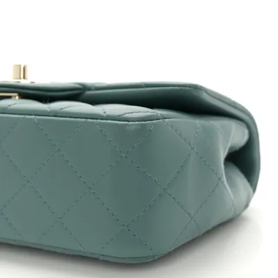Designer Handbags | Green Quilted Mini Flap