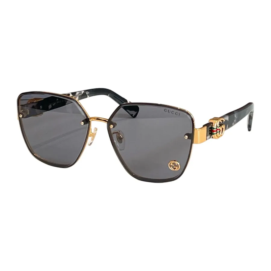 Gucci square frame glasses white/black gold/black brown/eggplant black/leopard/pink color Size 62口14-145