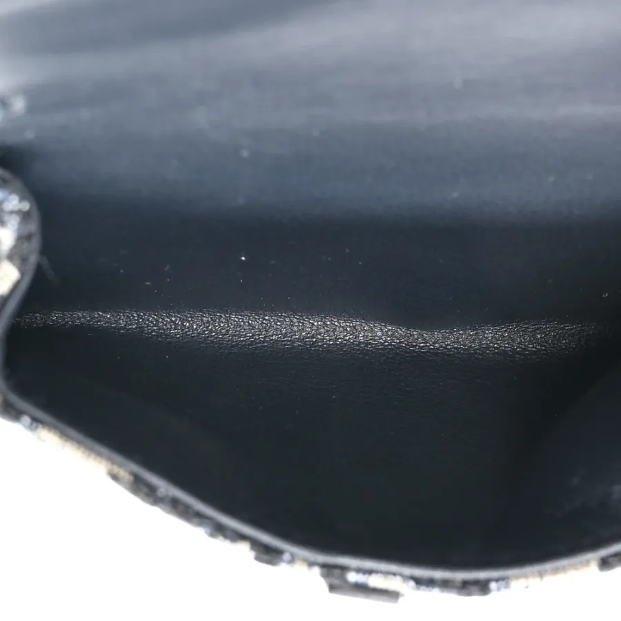 Dior Nano Saddle Chain Pouch Blue Oblique Canvas Gold Hardware