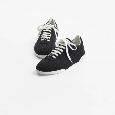 Navy blue and white Chanel Sneakers