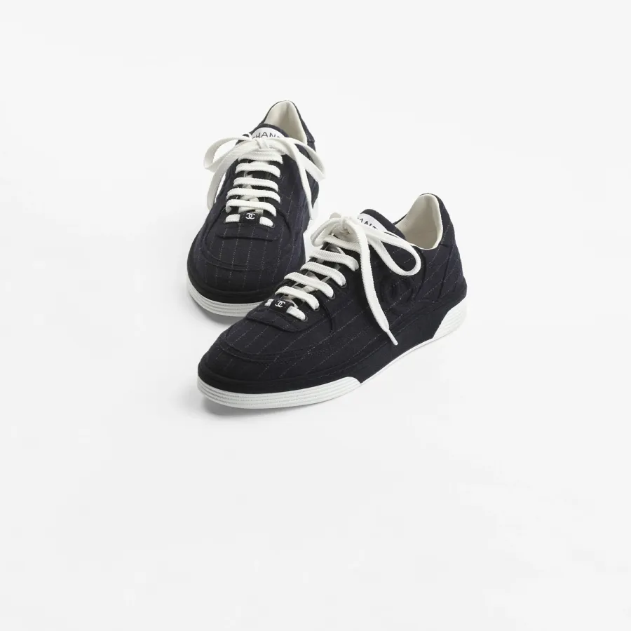 Navy blue and white Chanel Sneakers