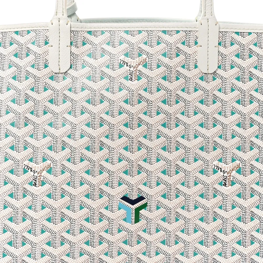 Goyard Saint Louis Claire Voie PM White Opaline Goyardine Canvas