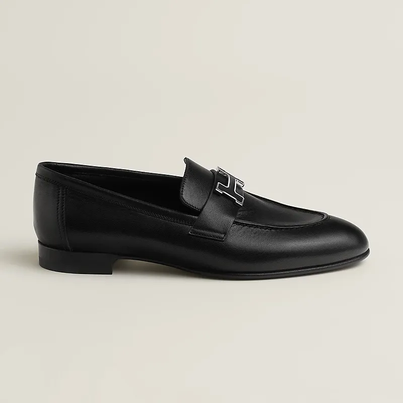 HERMES Paris Black Loafers