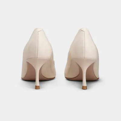 Roger Vivier Viv' In The City Pumps High Heels In White Patent Leather With Lacquered Metal Buckle (Heel Height 6.5cm)