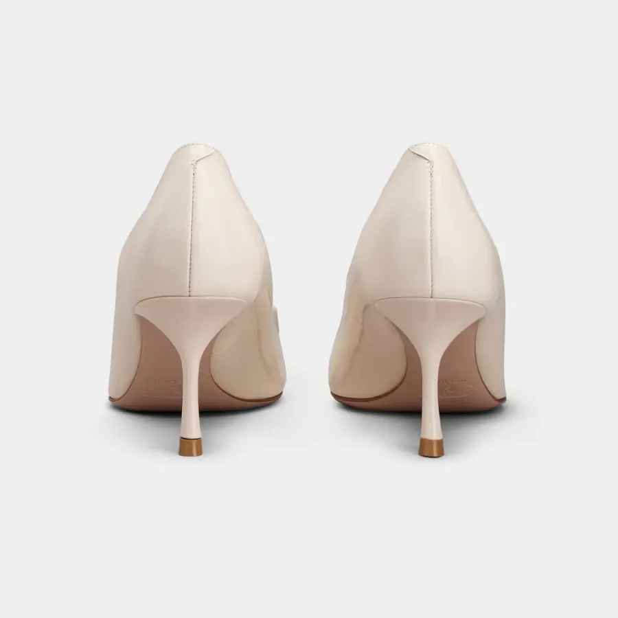 Roger Vivier Viv' In The City Pumps High Heels In White Patent Leather With Lacquered Metal Buckle (Heel Height 6.5cm)