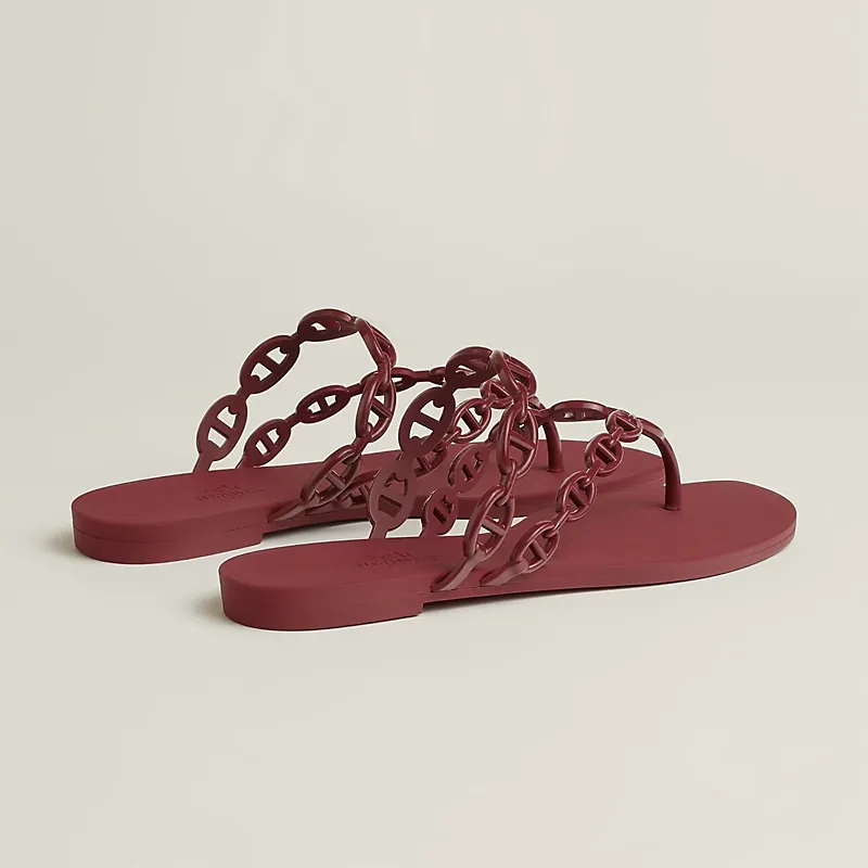 HERMES Island Red Slippers