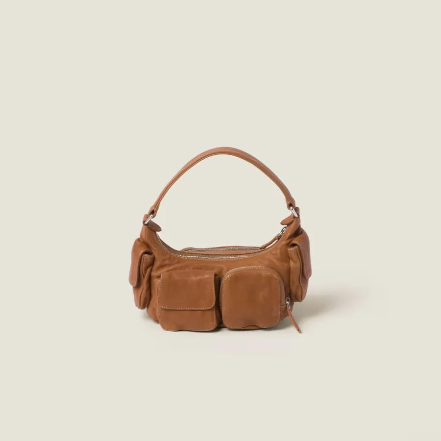 Miu Miu Pocket Nappa Leather Brown Top-Handle Bags