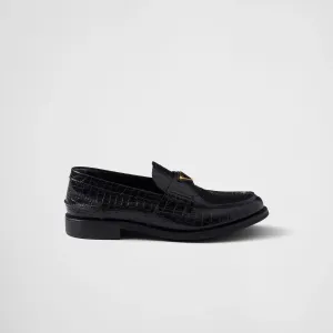 PRADA Alligator print leather loafers