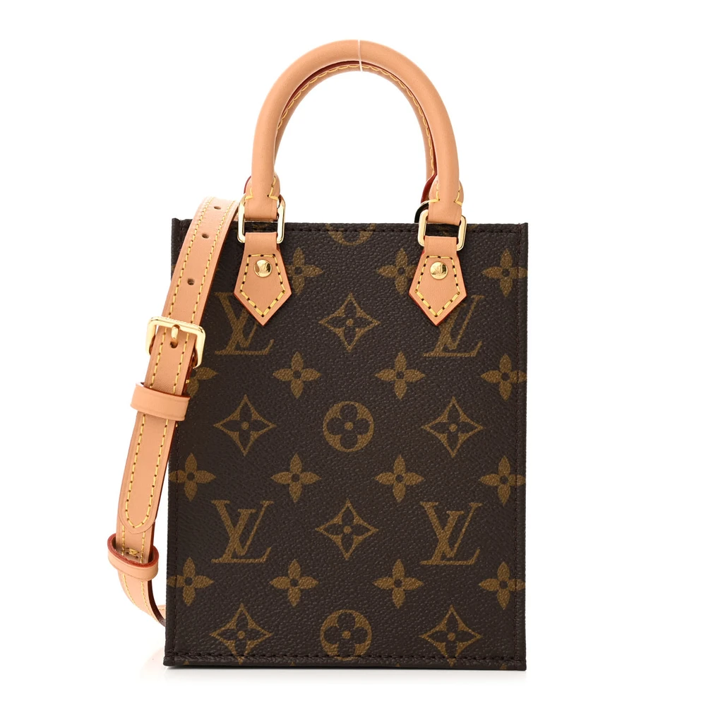 Louis Vuitton Petit Sac Plat BB Monogram Canvas Hardware Dourado