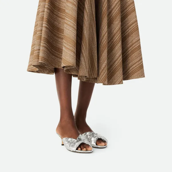 Bottega Veneta Blink Mule In Silver Intrecciato Leather Kitten Heel Mule (Heel Height 4.5cm) - Image 5