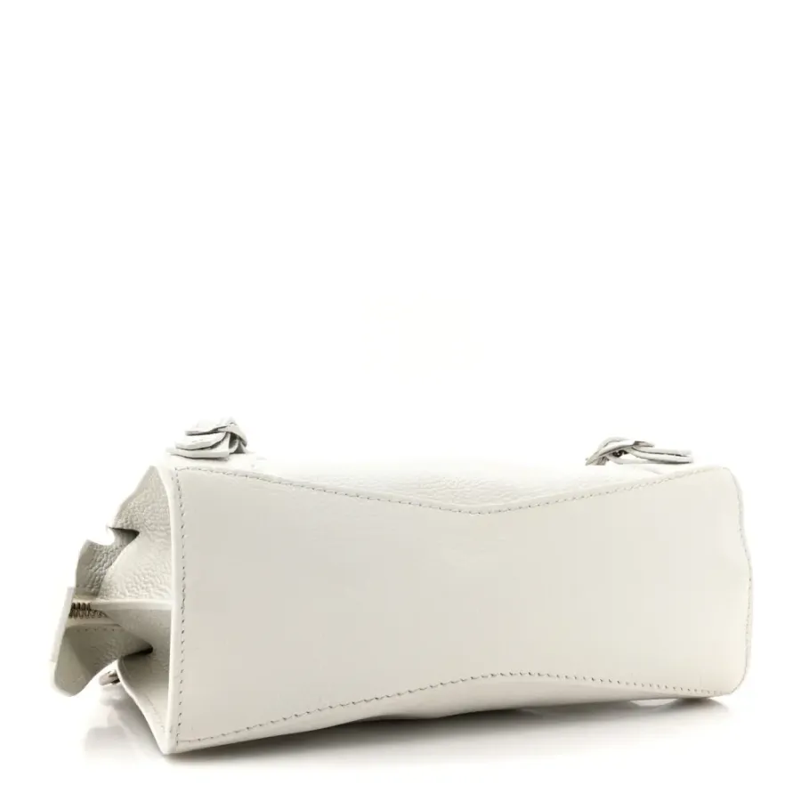 Balenciaga S Neo Classic City Bag Chalky White Grained Calfskin Leather Silver Hardware