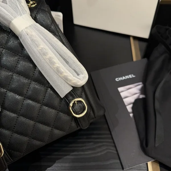 Chanel Red / Green / Silver /Purple / Milk Tea Color / Black Quilted  Caviar Leather Backpacks - Image 6