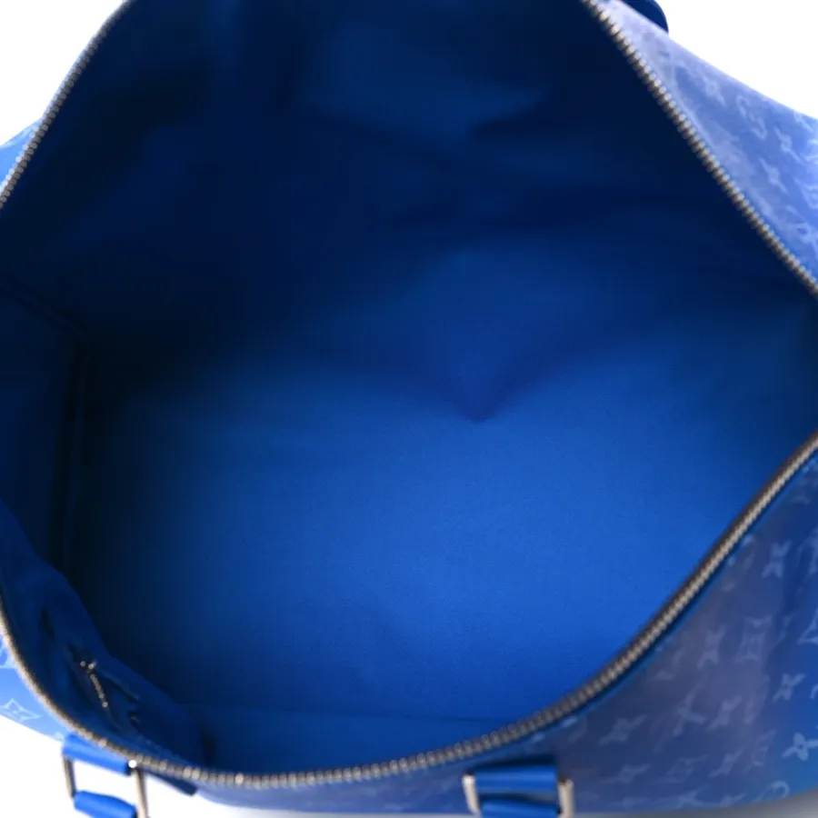 Louis Vuitton Clouds Keepall Bandoulière 50 Blue Monogram Canvas Silver Hardware