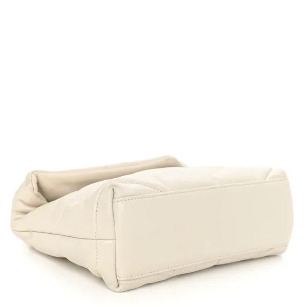 Saint Laurent Mini Loulou Chain Satchel Crema Soft Quilted Puffer Monogram Lambskin Leather Silver Hardware - Image 6