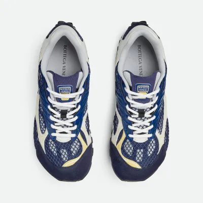 Bottega Veneta Orbit Sneakers In Blue/White Suede/Technical Fabric/Mesh Lace-Up Sneaker